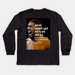 Set yourself a goal. - AJ Kids Long Sleeve T-Shirt